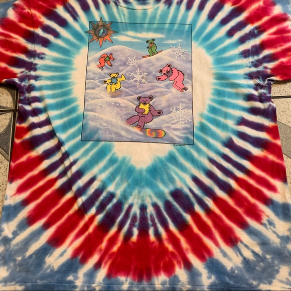 Vintage ‘90 Grateful Dead Snowboard Bears Tie Dye - Picture 2 of 9